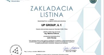Ustanovujúce valné zhromaždenie študentskej firmy UP GROUP
