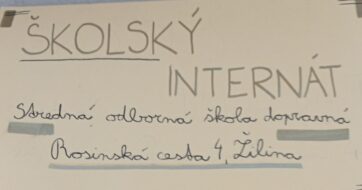 Školský internát, SOŠ dopravná, Žilina (PREV-PRIM)