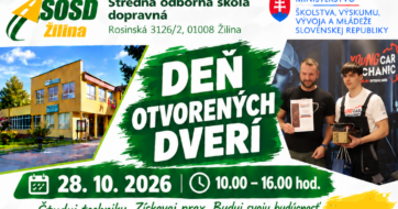 Deň otvorených dverí 2026 – spoznaj SOŠ dopravnú Žilina!